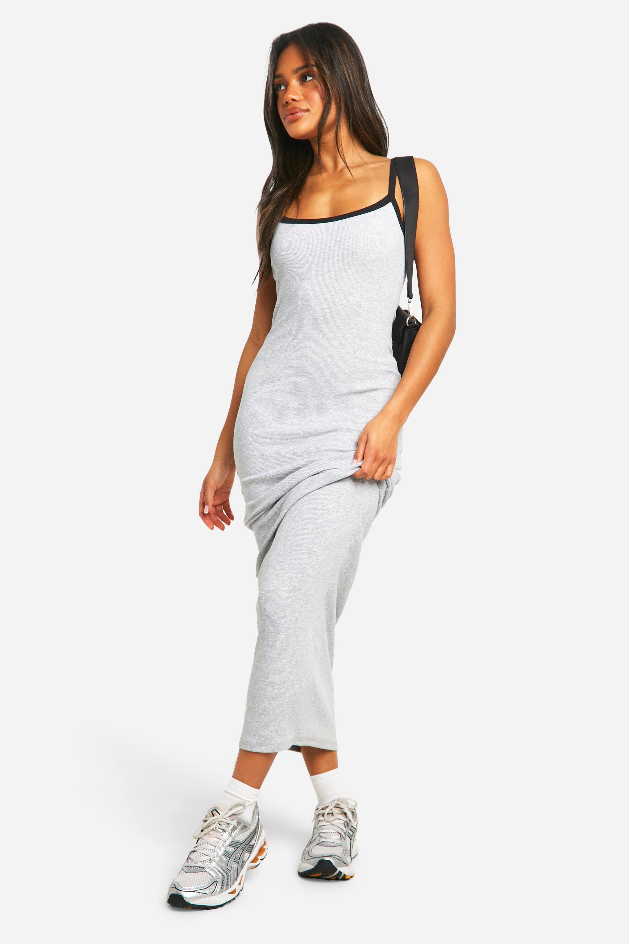 Contrast Binding Strappy Maxi Dress boohoo NZ